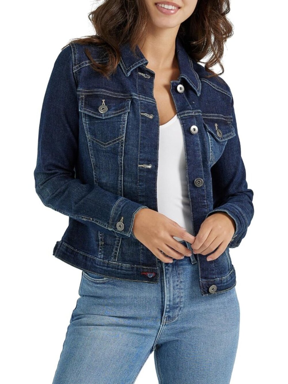 Women's Drench Stylish Finished With Button Closure Stretch Denim Classic Jacket